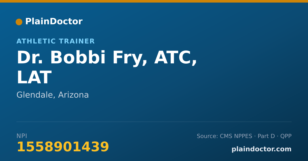 Shareable card for Bobbi Fry, ATC, LAT - Athletic Trainer, Glendale, AZ