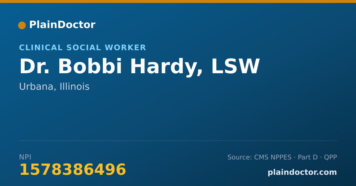 Shareable card for Bobbi Hardy, LSW - Clinical Social Worker, Urbana, IL
