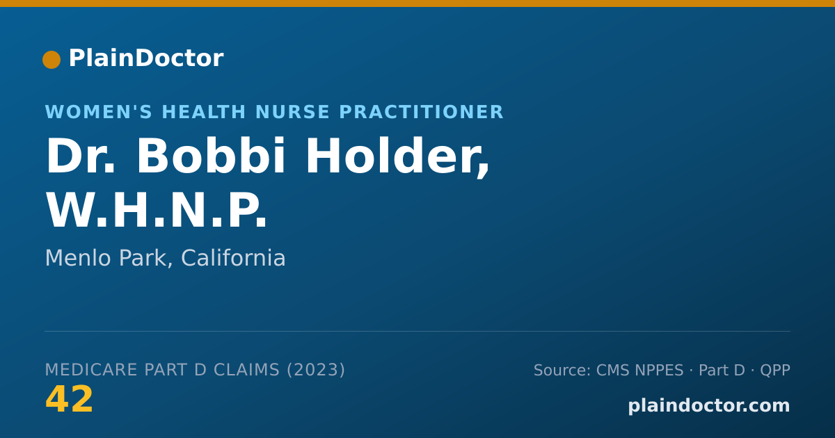 Shareable card for Bobbi Holder, W.H.N.P. - Women's Health Nurse Practitioner, Menlo Park, CA
