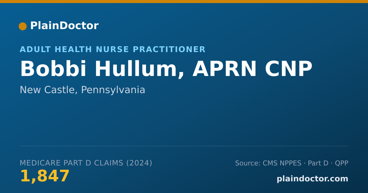 Shareable card for Bobbi Hullum, APRN CNP - Adult Health Nurse Practitioner, New Castle, PA