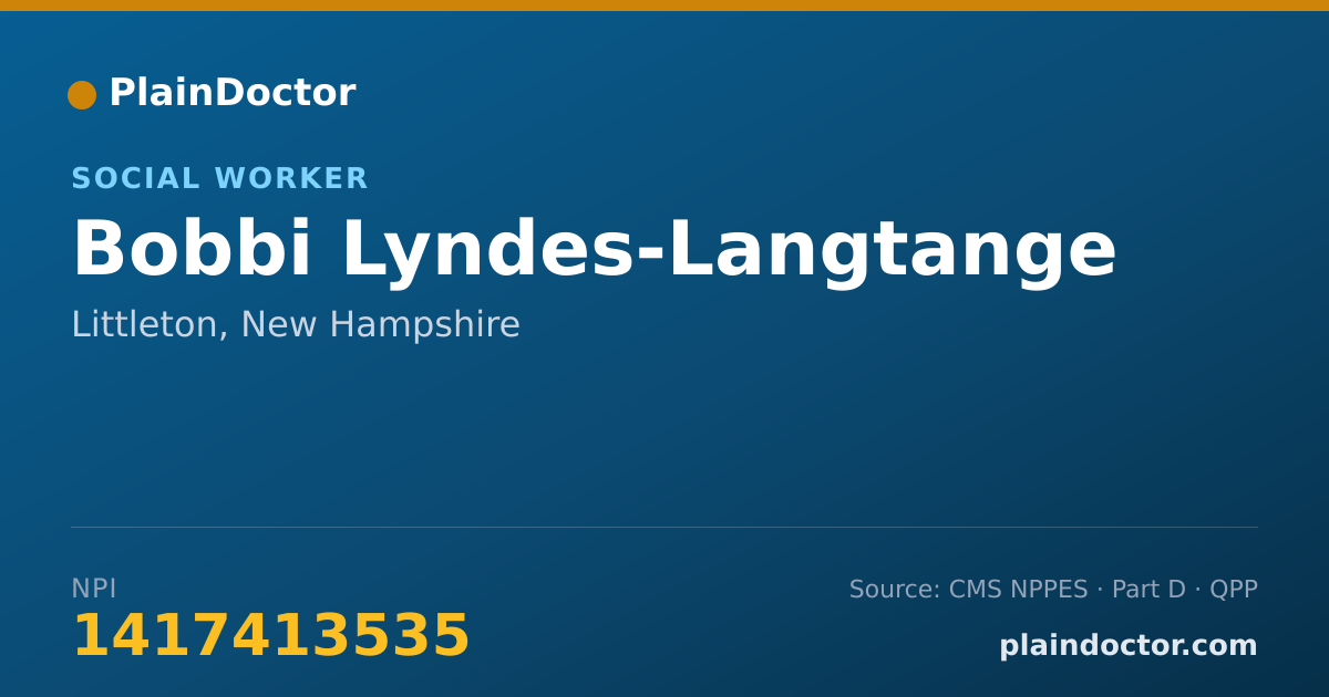 Shareable card for Bobbi Lyndes-Langtange - Social Worker, Littleton, NH
