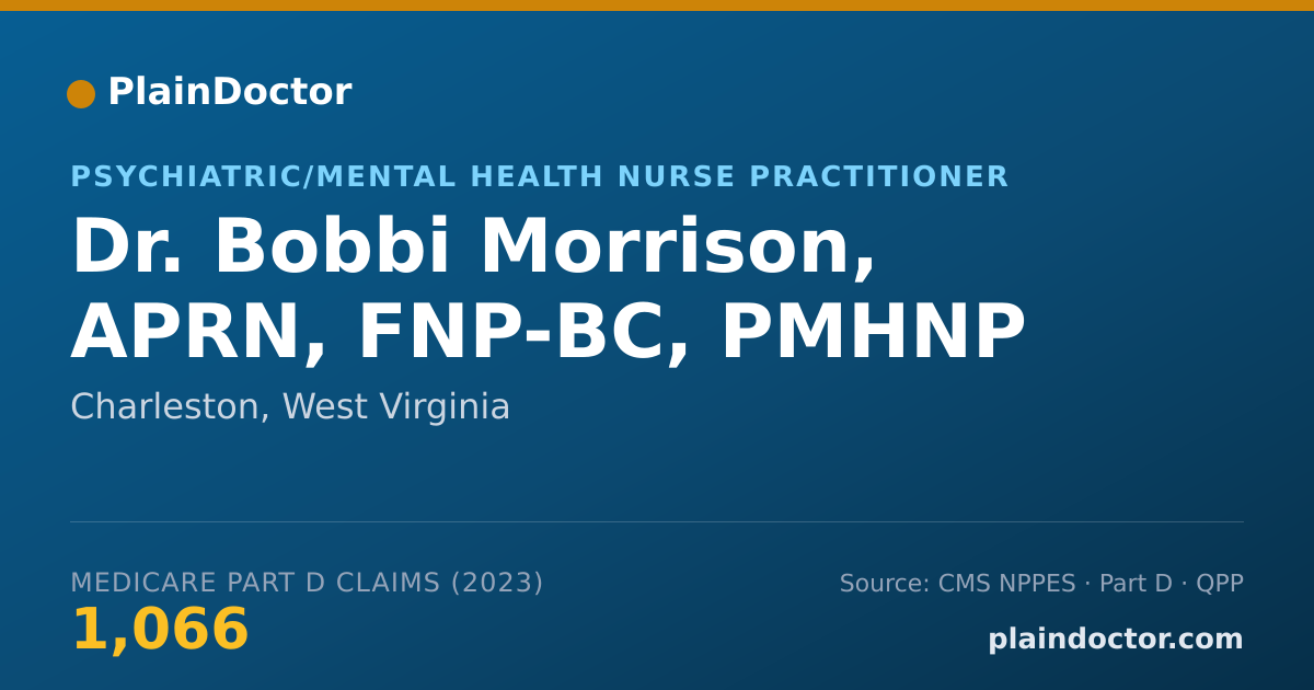 Shareable card for Bobbi Morrison, APRN, FNP-BC, PMHNP - Psychiatric/Mental Health Nurse Practitioner, Charleston, WV