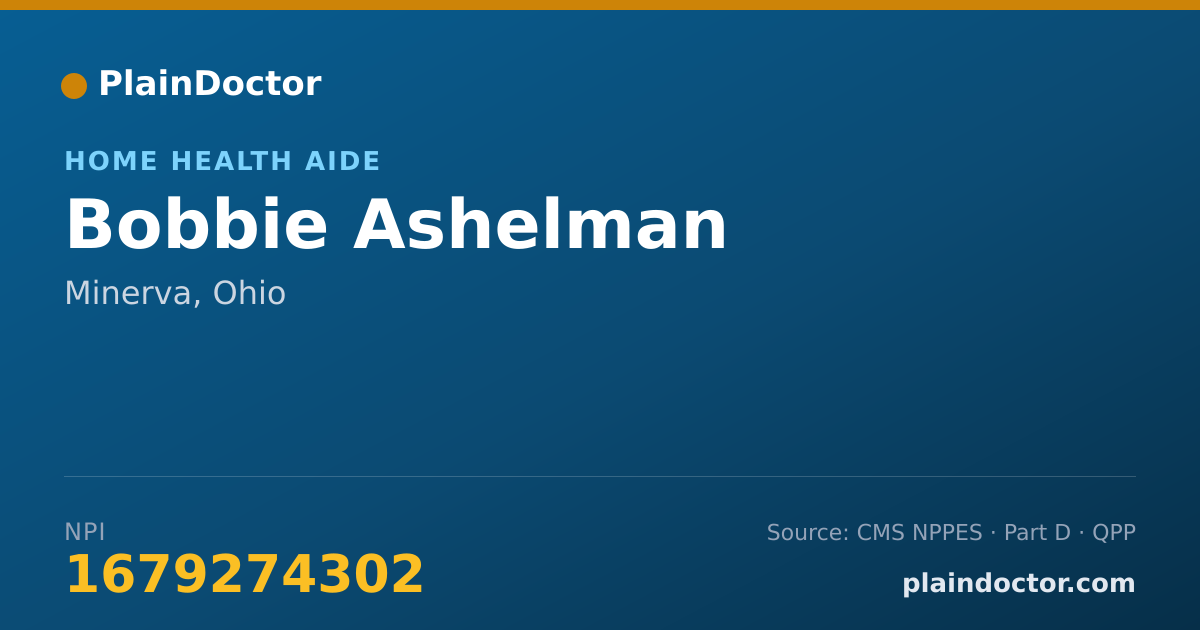 Shareable card for Bobbie Ashelman - Home Health Aide, Minerva, OH