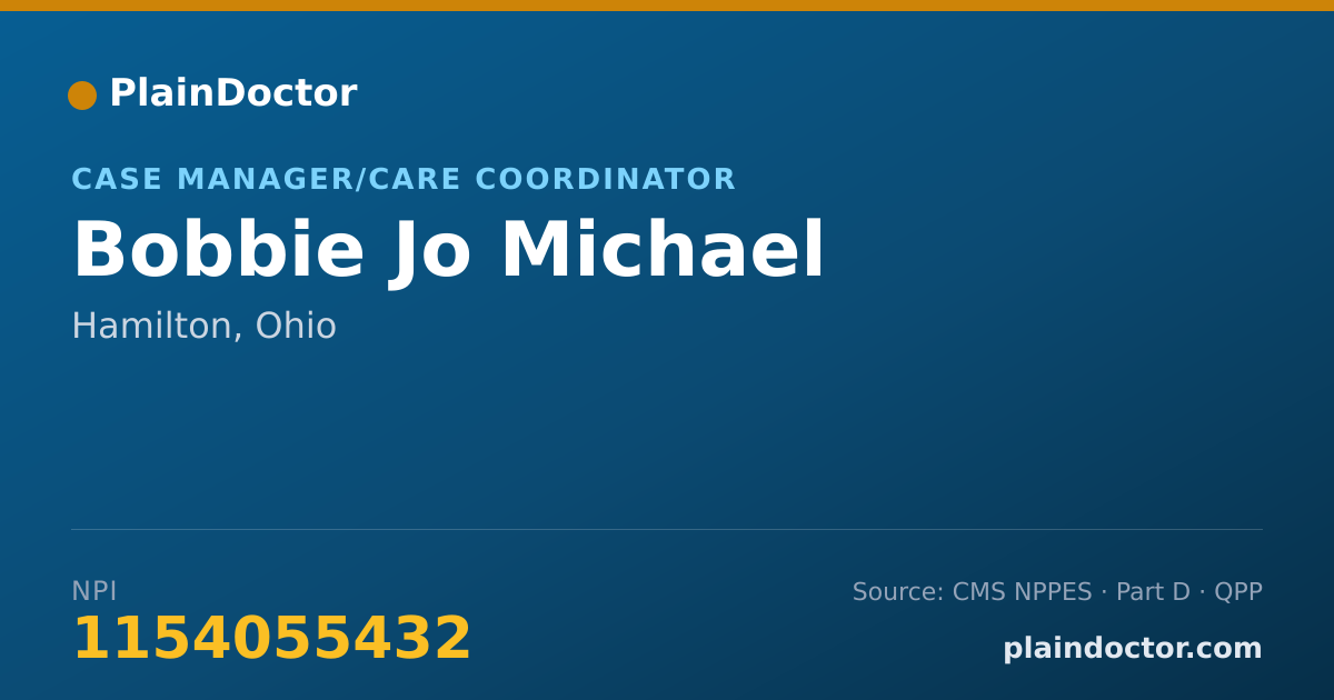 Shareable card for Bobbie Jo Michael - Case Manager/Care Coordinator, Hamilton, OH