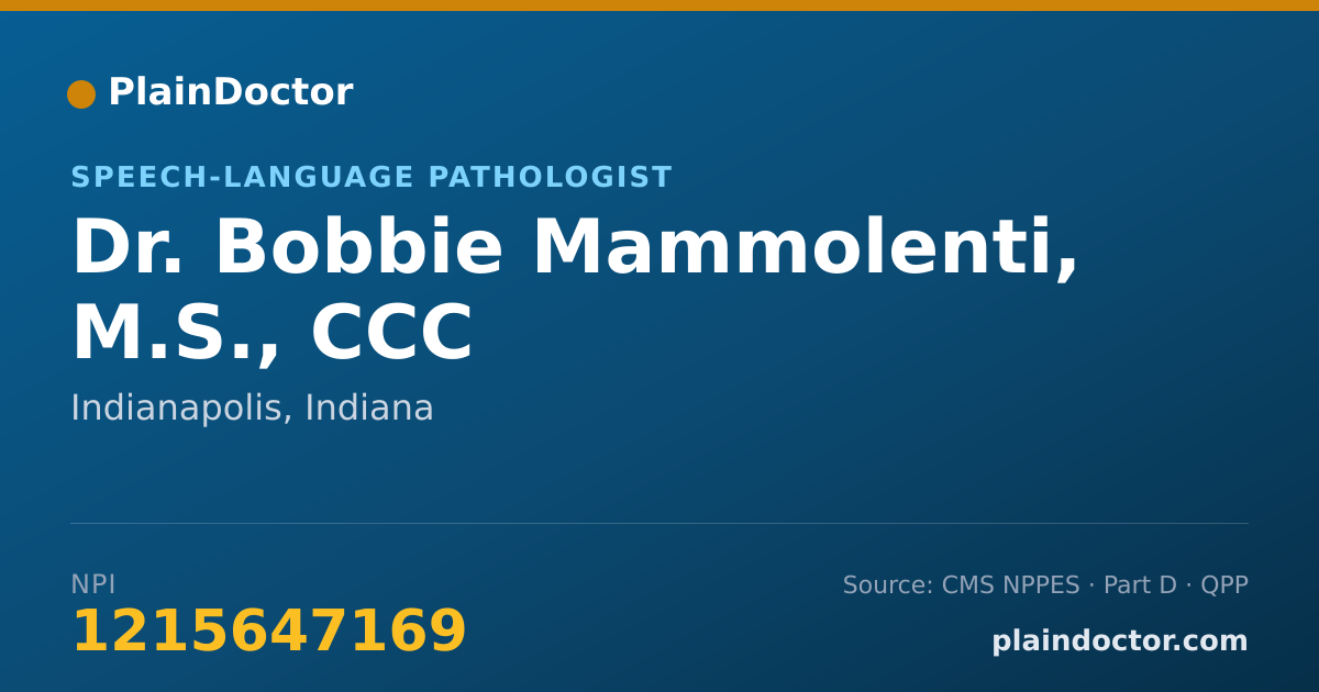 Shareable card for Bobbie Mammolenti, M.S., CCC - Speech-Language Pathologist, Indianapolis, IN
