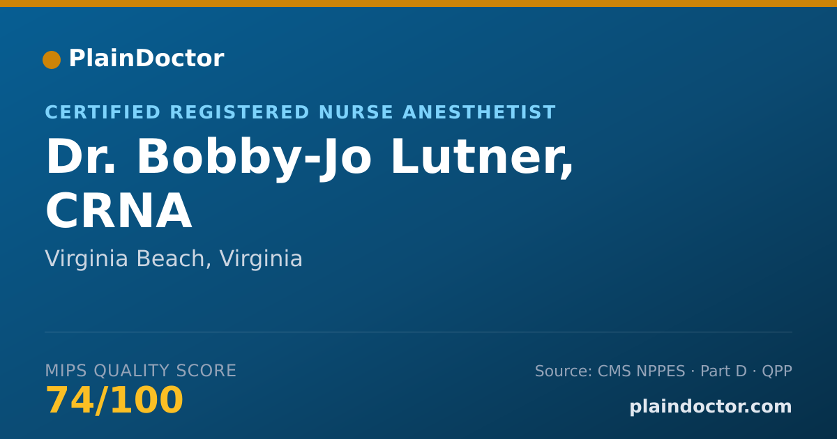 Shareable card for Bobby-Jo Lutner, CRNA - Certified Registered Nurse Anesthetist, Virginia Beach, VA