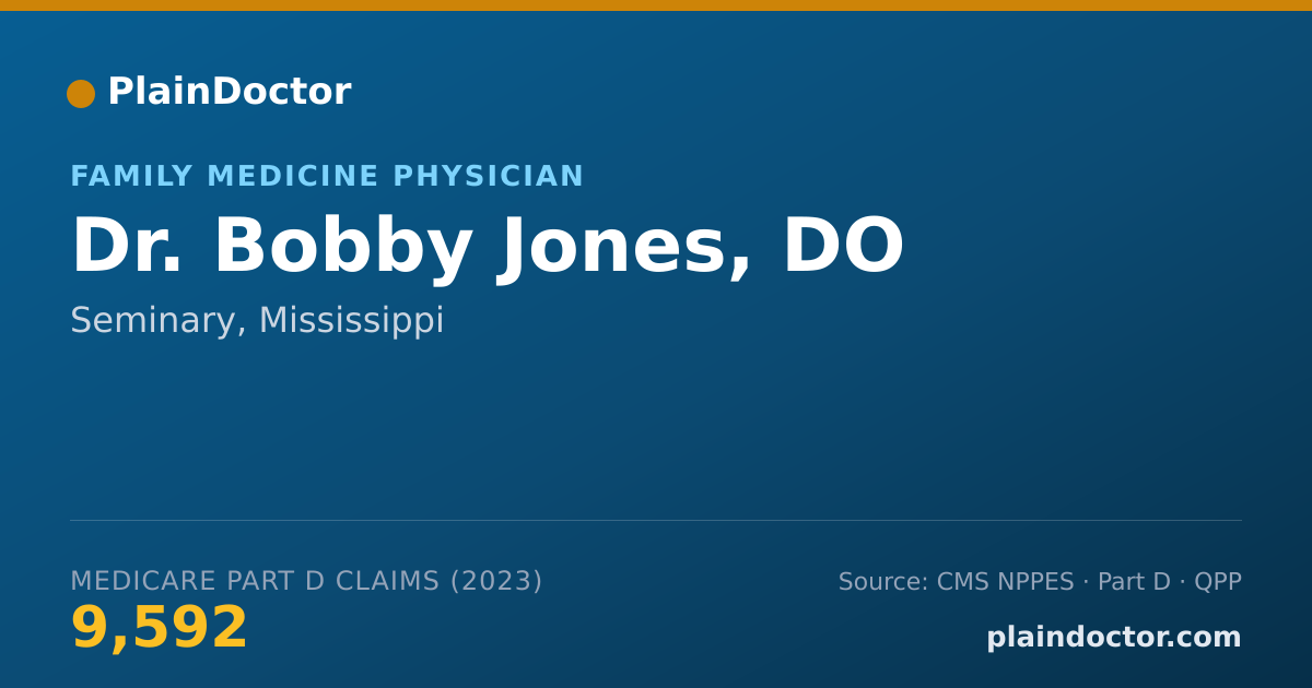 Shareable card for Bobby Jones, DO - Family Medicine Physician, Seminary, MS