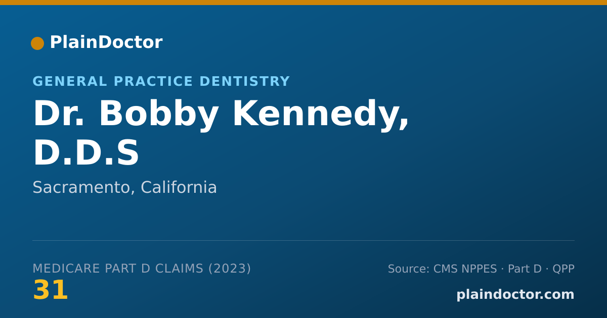 Shareable card for Bobby Kennedy, D.D.S - General Practice Dentistry, Sacramento, CA