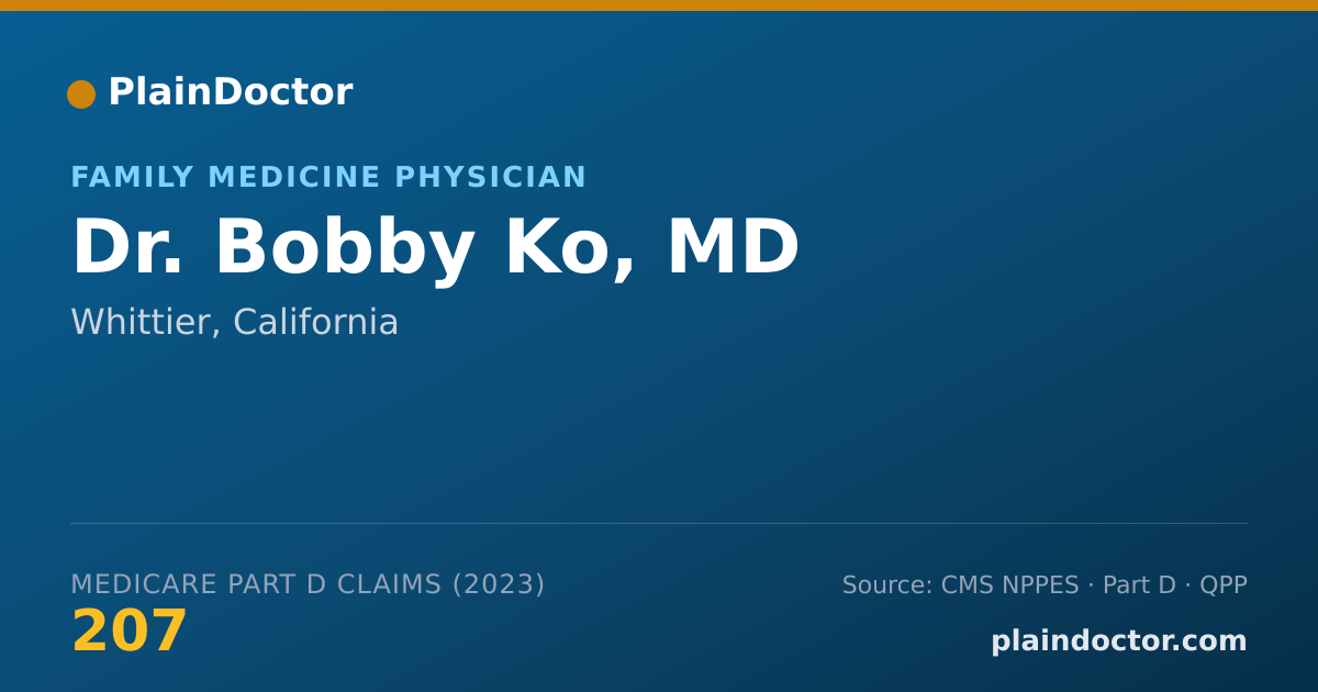 Shareable card for Bobby Ko, MD - Family Medicine Physician, Whittier, CA