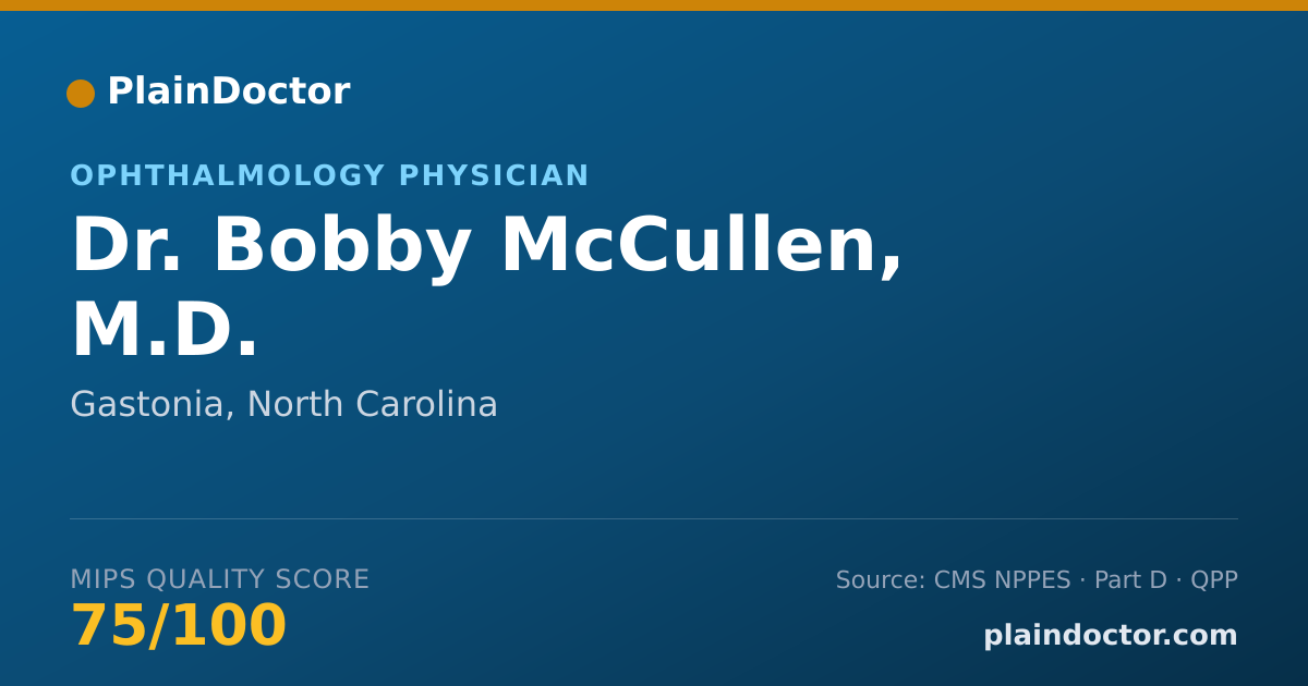 Shareable card for Bobby McCullen, M.D. - Ophthalmology Physician, Gastonia, NC