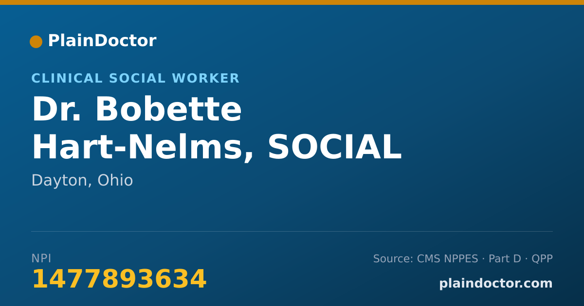 Shareable card for Bobette Hart-Nelms, SOCIAL WORKER - Clinical Social Worker, Dayton, OH