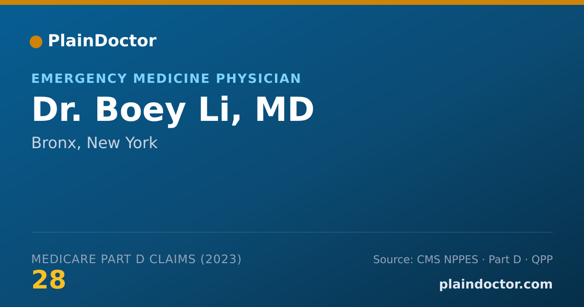 Shareable card for Boey Li, MD - Emergency Medicine Physician, Bronx, NY