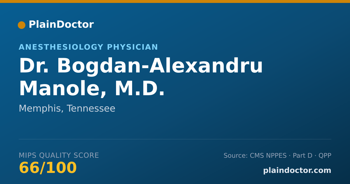 Shareable card for Bogdan-Alexandru Manole, M.D. - Anesthesiology Physician, Memphis, TN