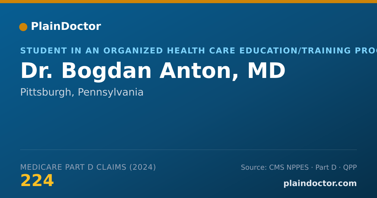 Shareable card for Bogdan Anton, MD - Student in an Organized Health Care Education/Training Program, Pittsburgh, PA