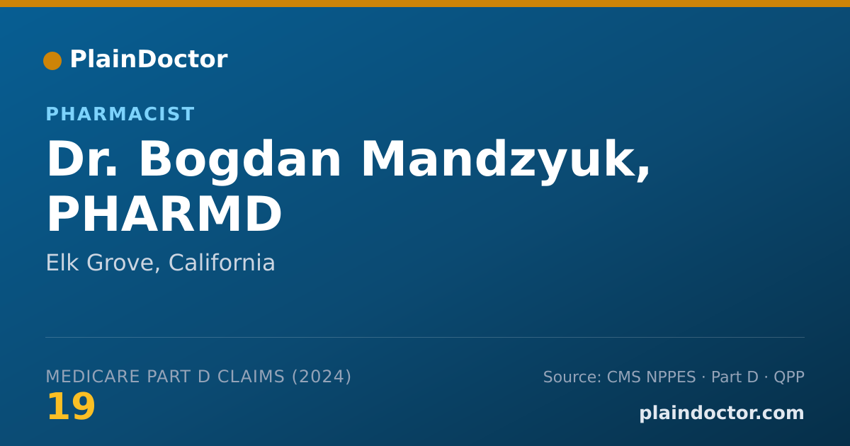 Shareable card for Bogdan Mandzyuk, PHARMD - Pharmacist, Elk Grove, CA