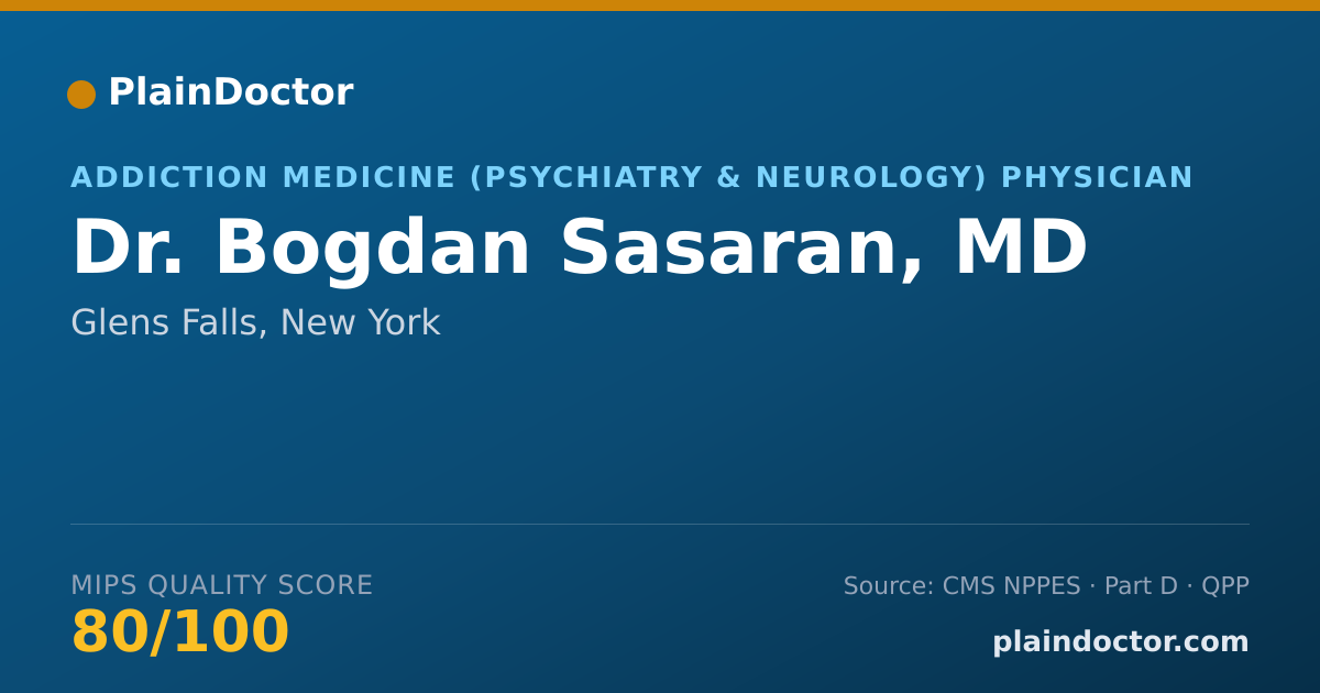Shareable card for Bogdan Sasaran, MD - Addiction Medicine (Psychiatry & Neurology) Physician, Glens Falls, NY