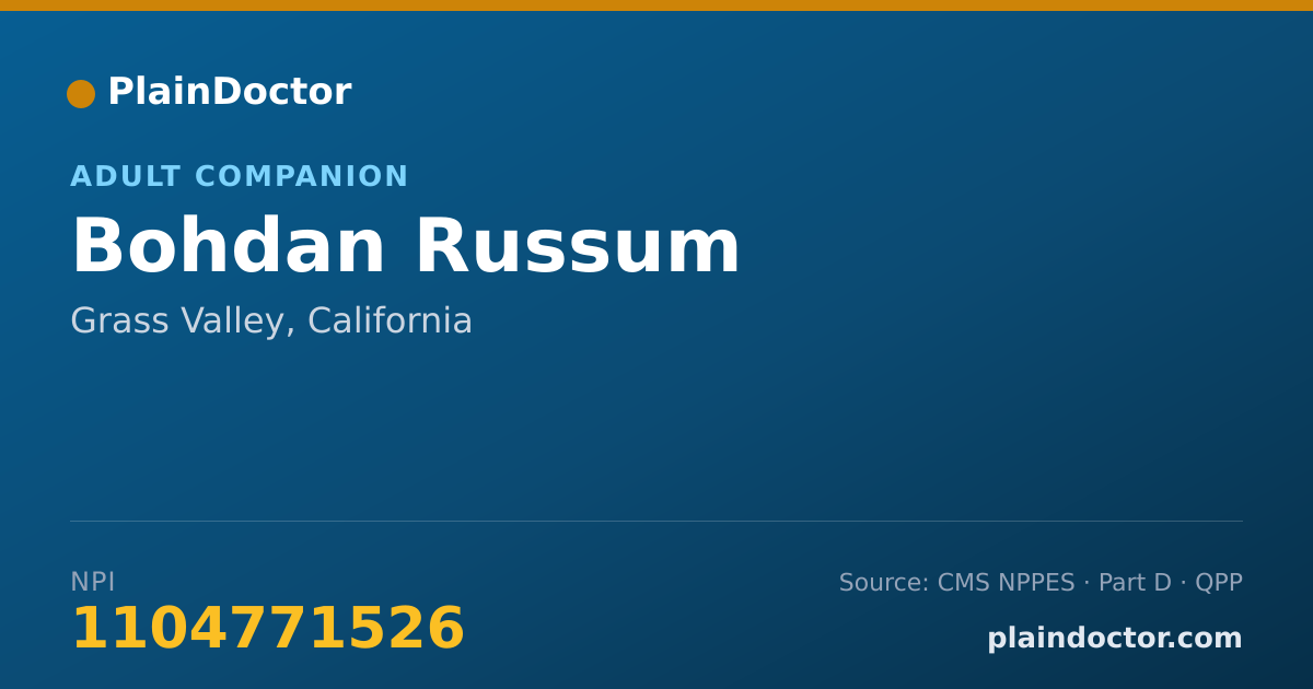 Shareable card for Bohdan Russum - Adult Companion, Grass Valley, CA