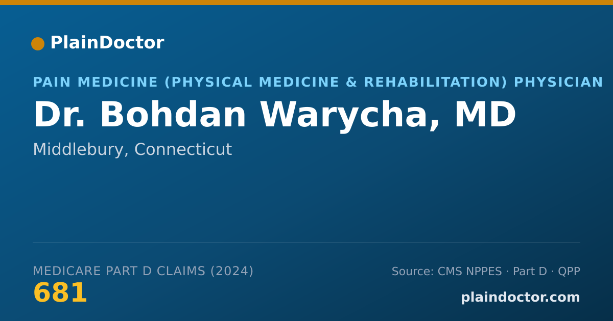 Shareable card for Bohdan Warycha, MD - Pain Medicine (Physical Medicine & Rehabilitation) Physician, Middlebury, CT
