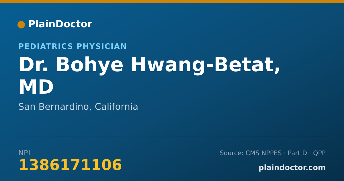 Shareable card for Bohye Hwang-Betat, MD - Pediatrics Physician, San Bernardino, CA