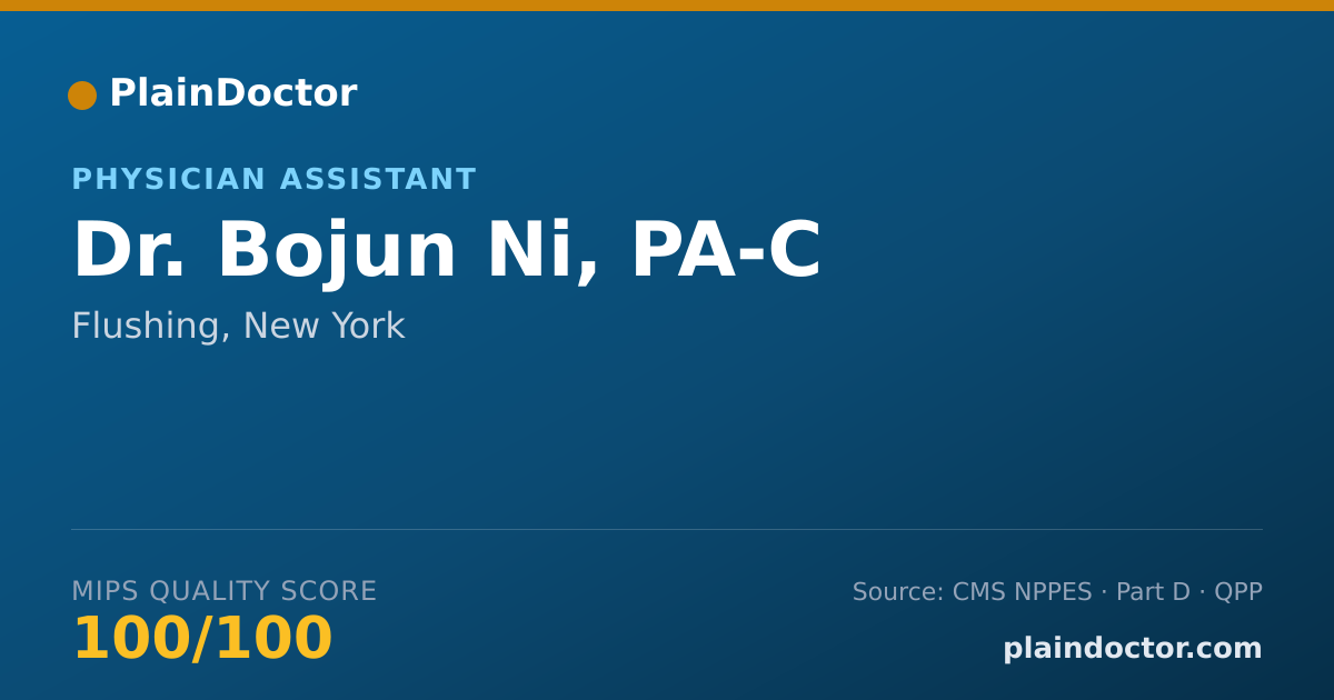 Shareable card for Bojun Ni, PA-C - Physician Assistant, Flushing, NY