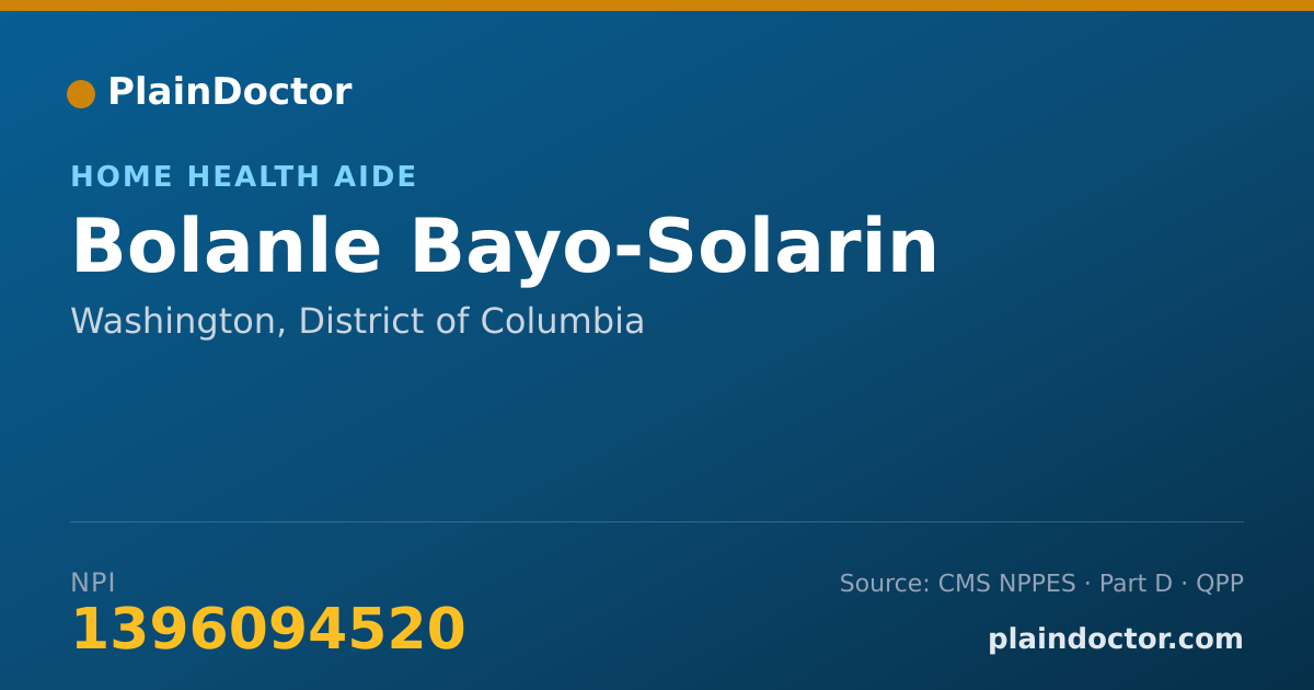 Shareable card for Bolanle Bayo-Solarin - Home Health Aide, Washington, DC