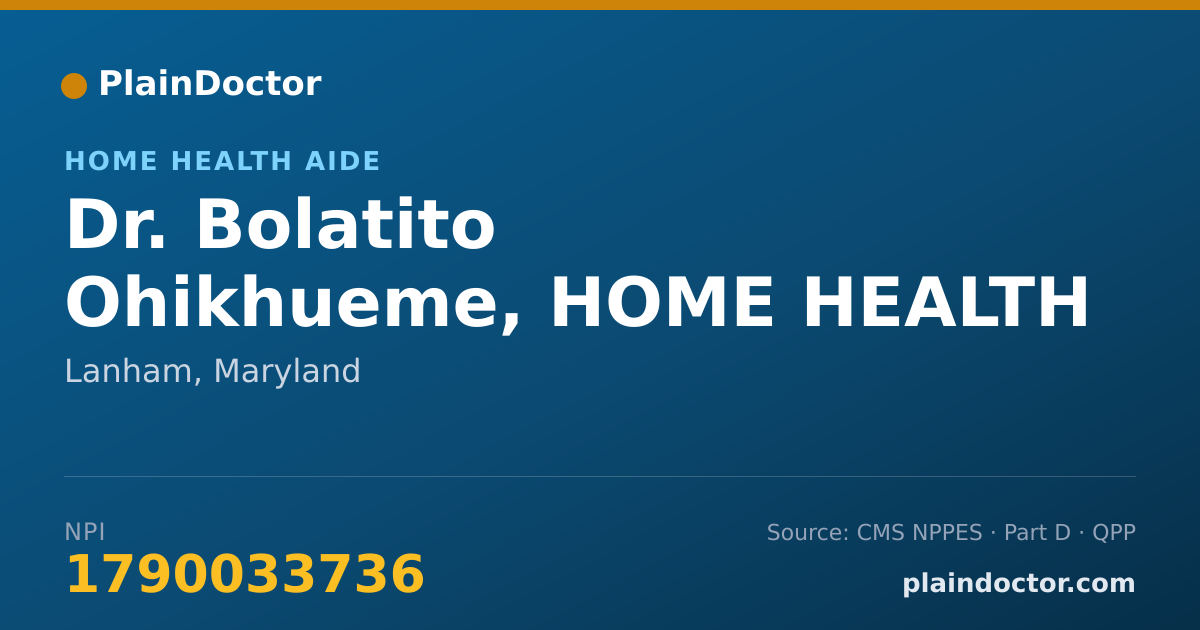 Shareable card for Bolatito Ohikhueme, HOME HEALTH AIDE - Home Health Aide, Lanham, MD