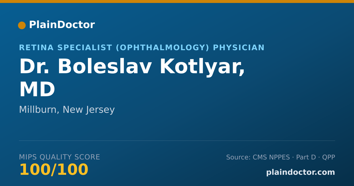 Shareable card for Boleslav Kotlyar, MD - Retina Specialist (Ophthalmology) Physician, Millburn, NJ