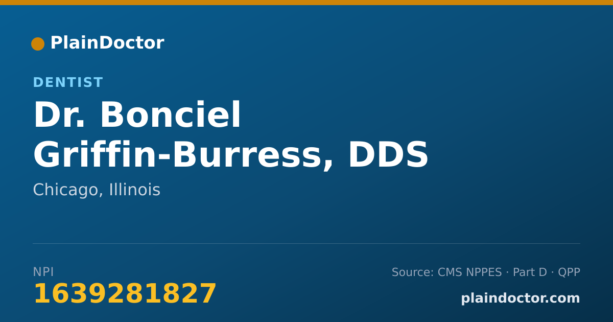 Shareable card for Bonciel Griffin-Burress, DDS - Dentist, Chicago, IL
