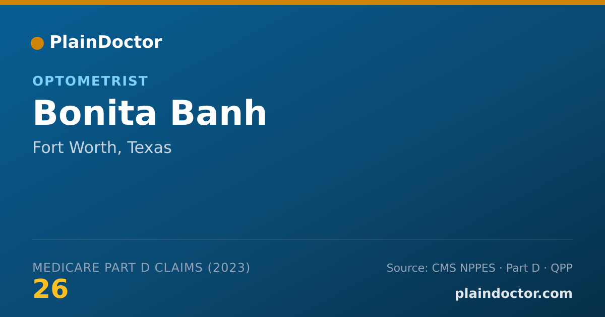 Shareable card for Bonita Banh - Optometrist, Fort Worth, TX