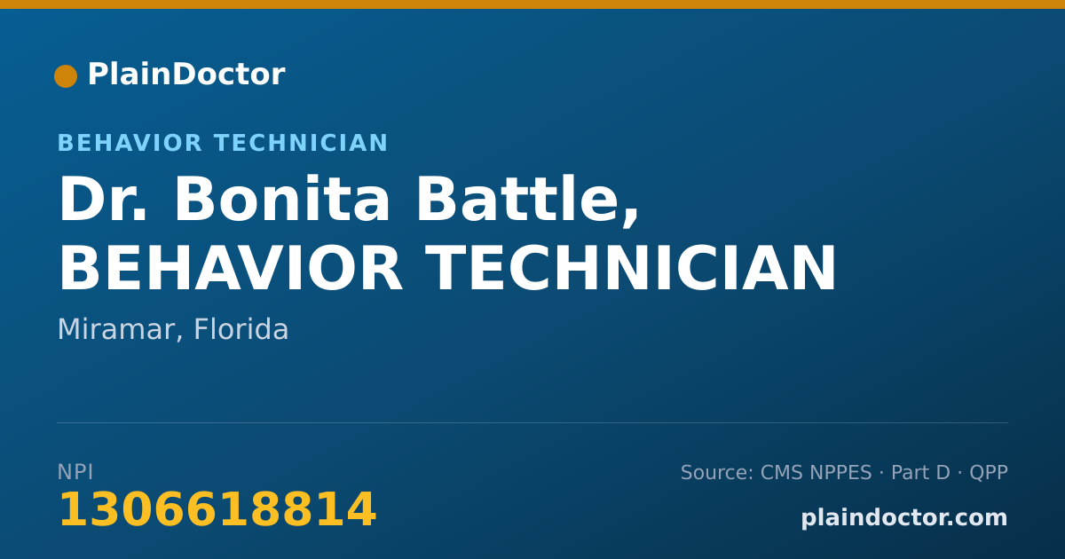 Shareable card for Bonita Battle, BEHAVIOR TECHNICIAN - Behavior Technician, Miramar, FL