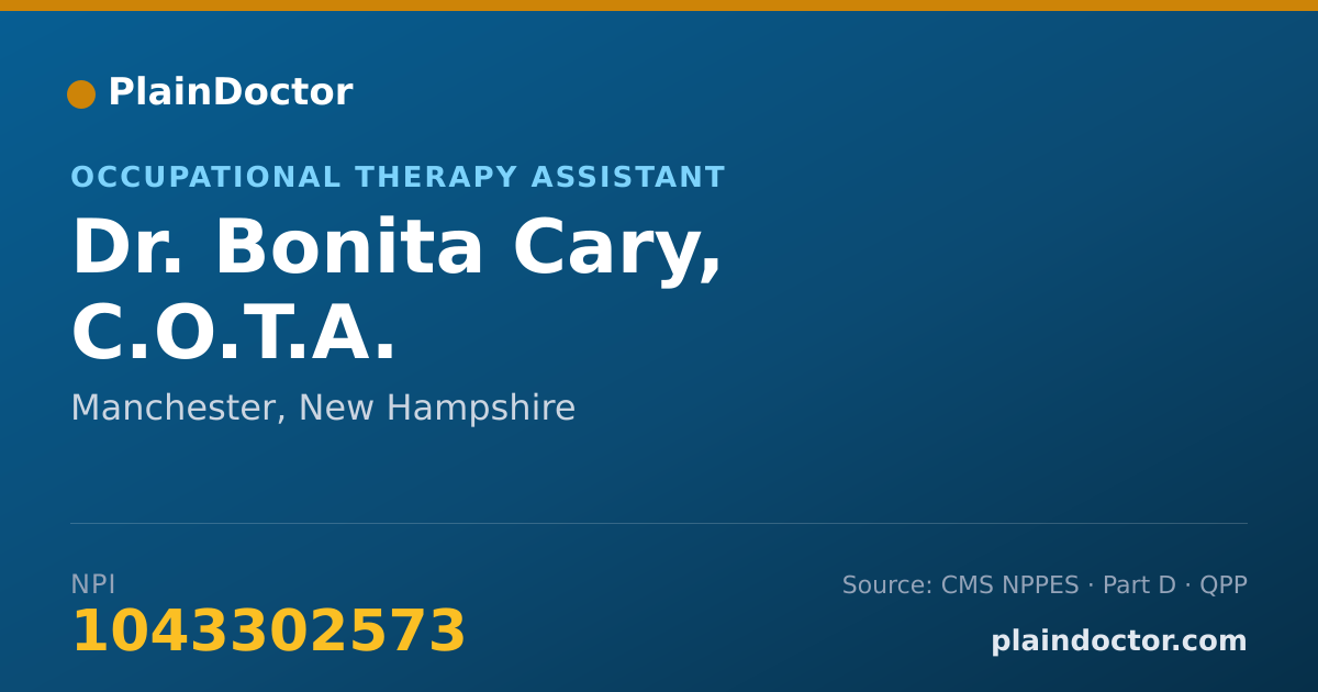 Shareable card for Bonita Cary, C.O.T.A. - Occupational Therapy Assistant, Manchester, NH