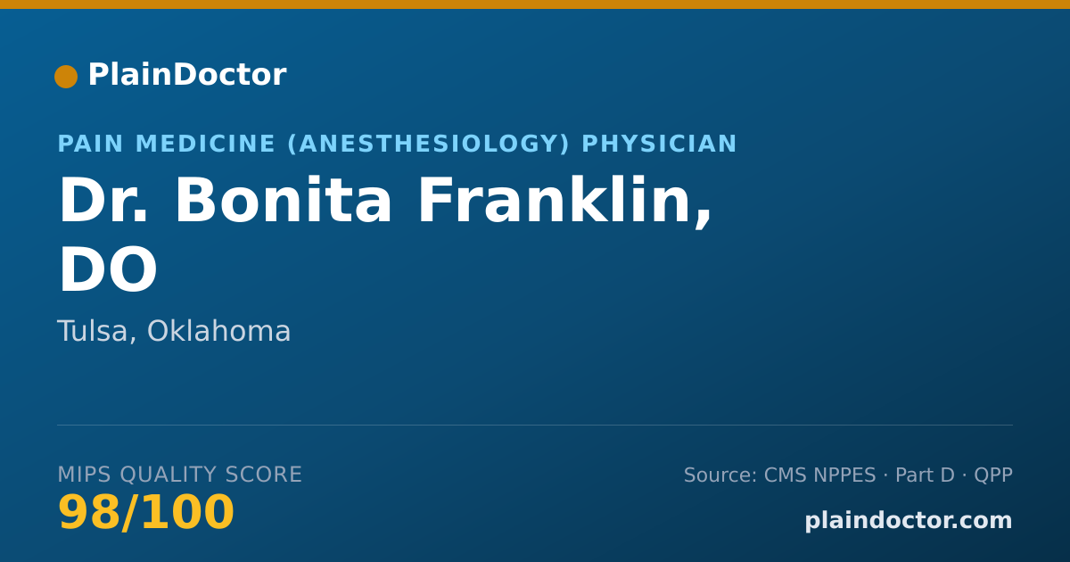 Shareable card for Bonita Franklin, DO - Pain Medicine (Anesthesiology) Physician, Tulsa, OK