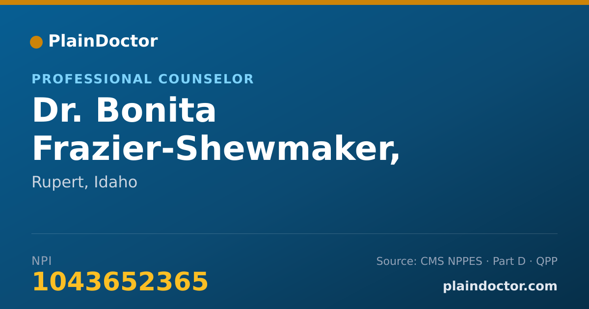 Shareable card for Bonita Frazier-Shewmaker, LCPC, LMFT, NCC - Professional Counselor, Rupert, ID