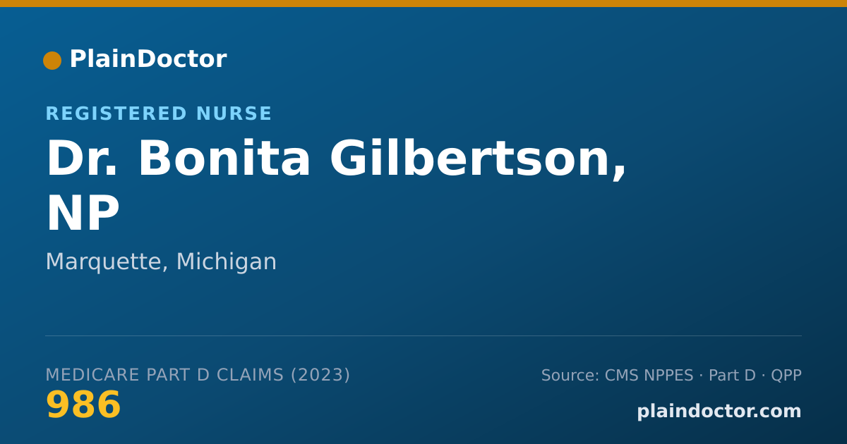 Shareable card for Bonita Gilbertson, NP - Registered Nurse, Marquette, MI