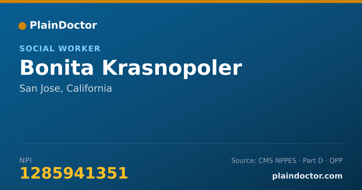 Shareable card for Bonita Krasnopoler - Social Worker, San Jose, CA