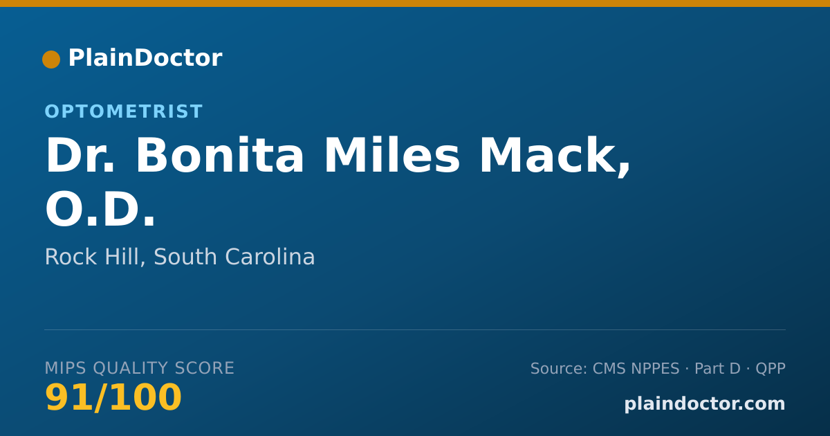 Shareable card for Bonita Miles Mack, O.D. - Optometrist, Rock Hill, SC