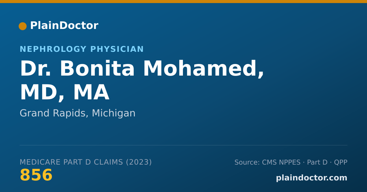 Shareable card for Bonita Mohamed, MD, MA - Nephrology Physician, Grand Rapids, MI