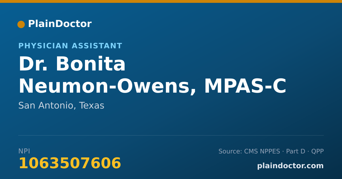 Shareable card for Bonita Neumon-Owens, MPAS-C - Physician Assistant, San Antonio, TX
