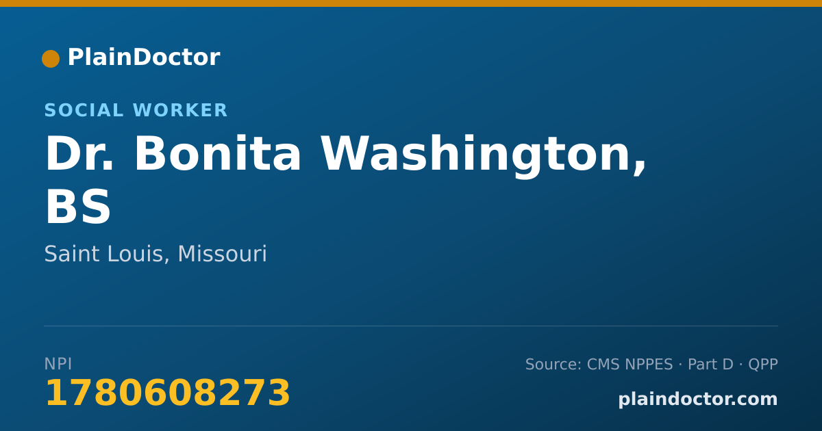 Shareable card for Bonita Washington, BS - Social Worker, Saint Louis, MO