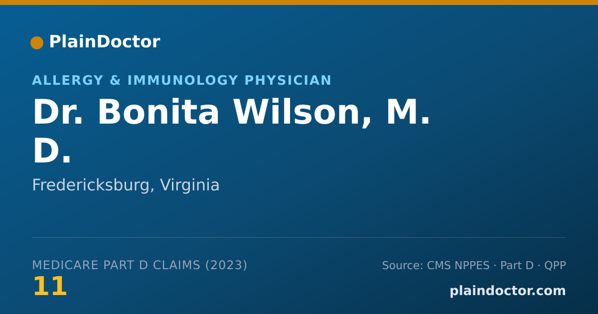Shareable card for Bonita Wilson, M. D. - Allergy & Immunology Physician, Fredericksburg, VA