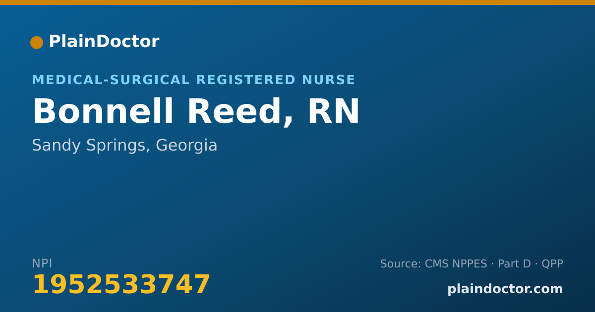 Shareable card for Bonnell Reed, RN - Medical-Surgical Registered Nurse, Sandy Springs, GA