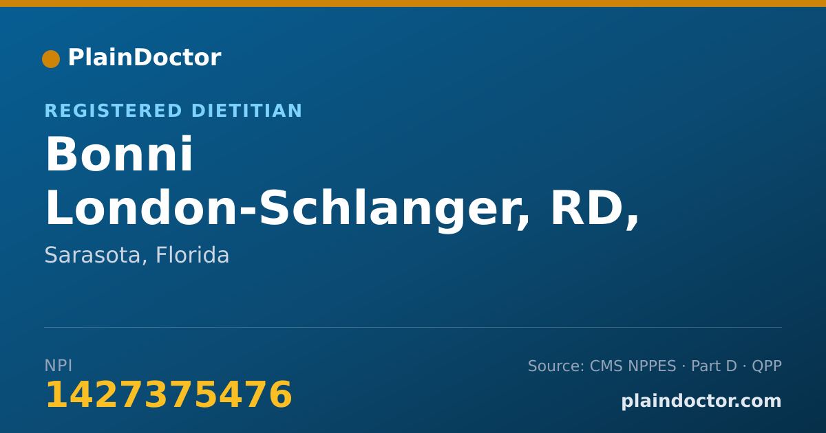 Shareable card for Bonni London-Schlanger, RD, LD/N - Registered Dietitian, Sarasota, FL