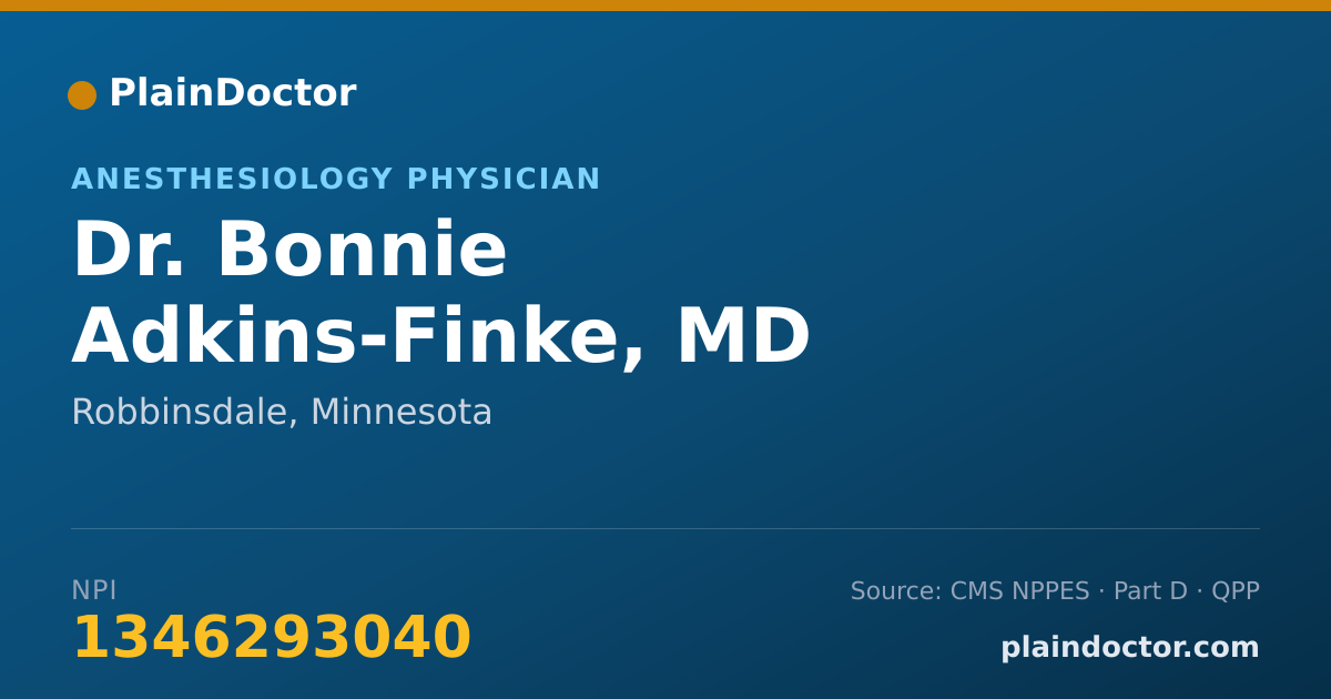 Shareable card for Bonnie Adkins-Finke, MD - Anesthesiology Physician, Robbinsdale, MN