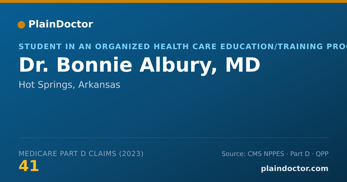 Shareable card for Bonnie Albury, MD - Student in an Organized Health Care Education/Training Program, Hot Springs, AR