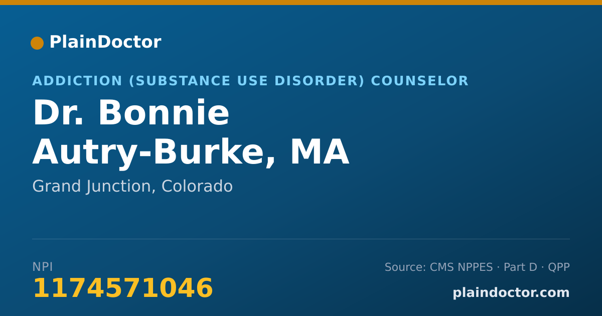 Shareable card for Bonnie Autry-Burke, MA - Addiction (Substance Use Disorder) Counselor, Grand Junction, CO