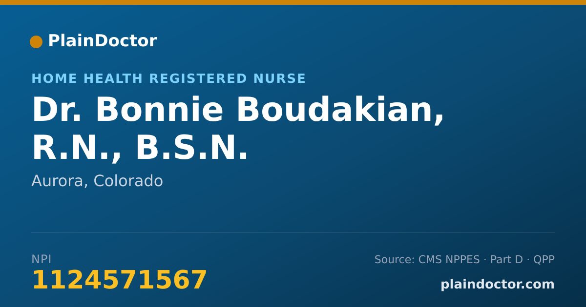 Shareable card for Bonnie Boudakian, R.N., B.S.N. - Home Health Registered Nurse, Aurora, CO