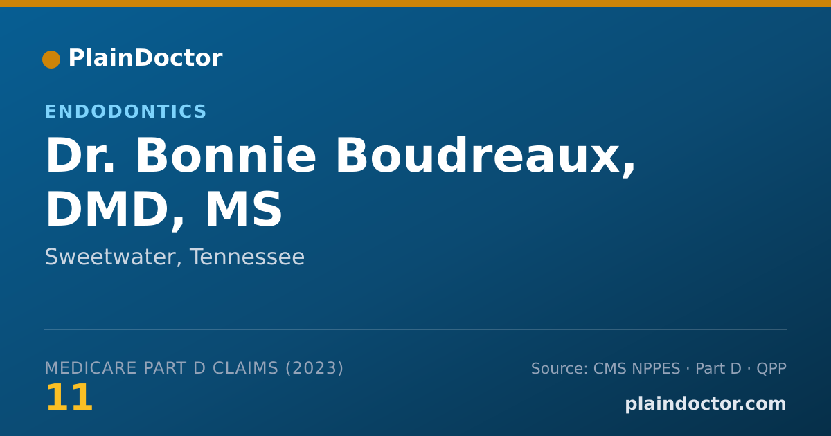 Shareable card for Bonnie Boudreaux, DMD, MS - Endodontics, Sweetwater, TN