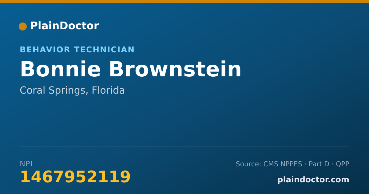 Shareable card for Bonnie Brownstein - Behavior Technician, Coral Springs, FL