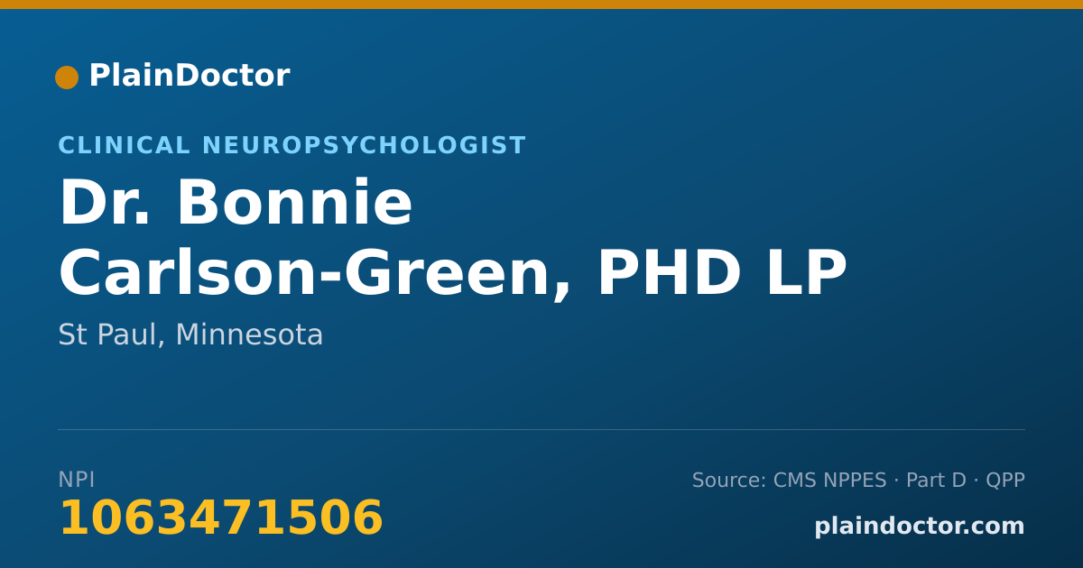 Shareable card for Bonnie Carlson-Green, PHD LP - Clinical Neuropsychologist, St Paul, MN