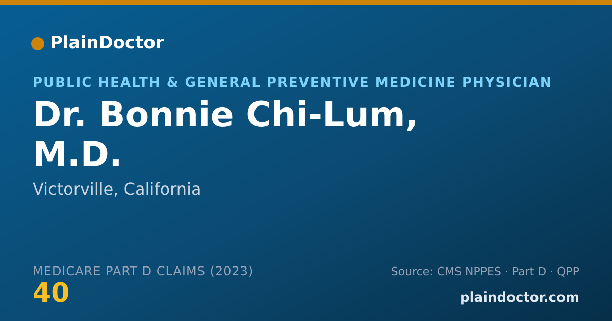 Shareable card for Bonnie Chi-Lum, M.D. - Public Health & General Preventive Medicine Physician, Victorville, CA